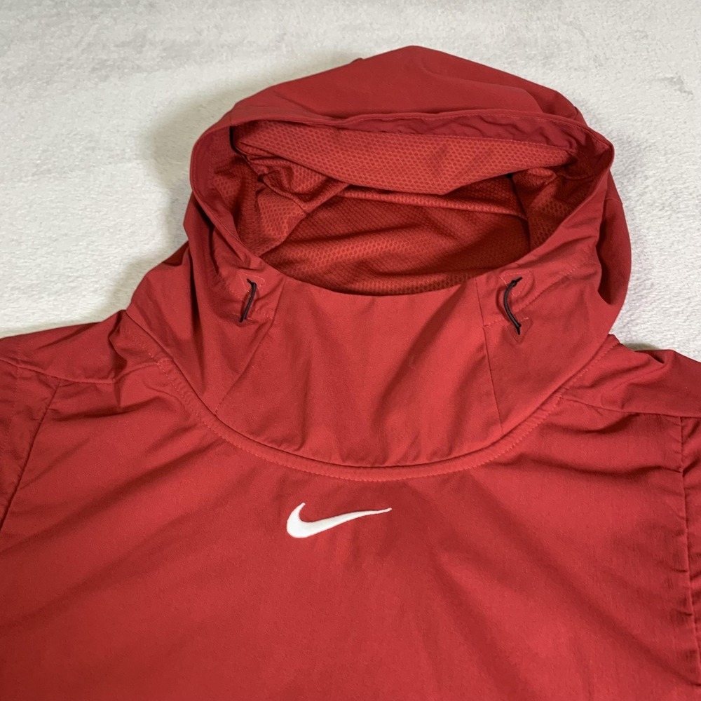 Nike Jacket Mens Large Red Sleeveless Hooded Pullover Windbreaker 908420-613 - Picture 3 of 11